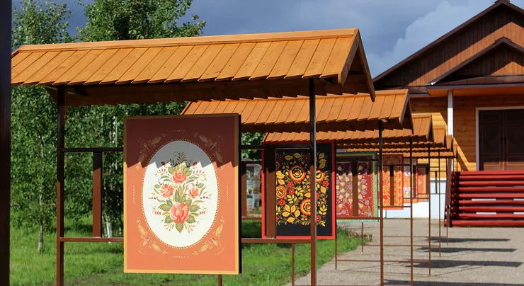 Аллея русской росписи в Русском парке